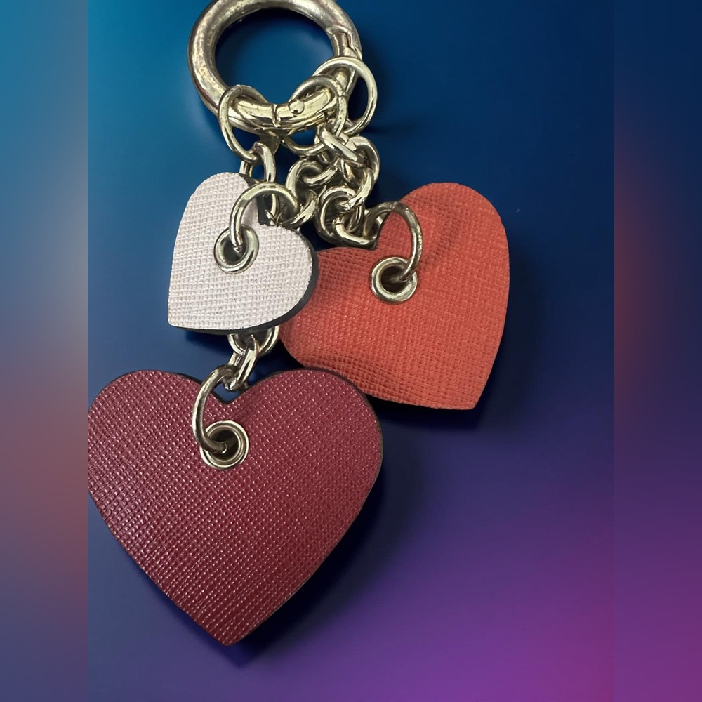 Heart-Shaped Keychain - Red, Orange and off white